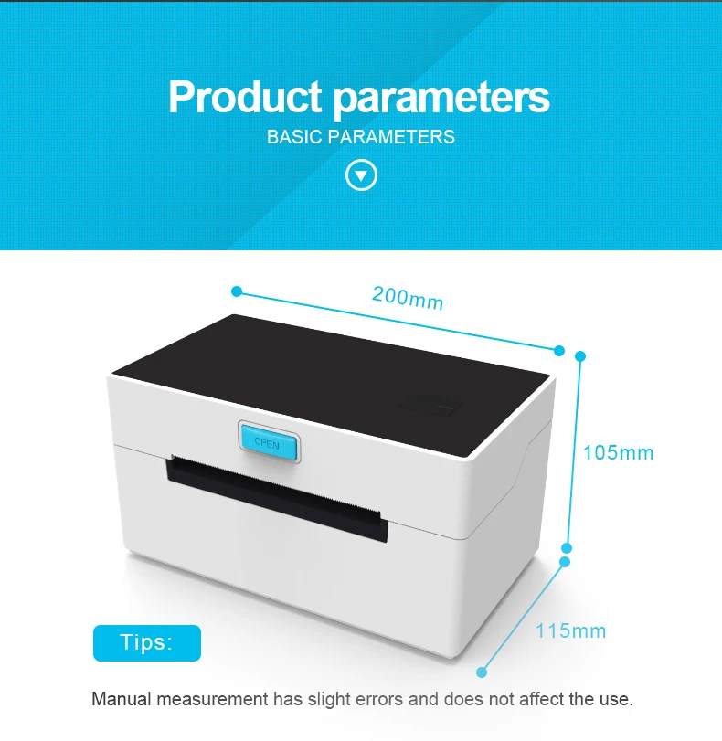 Bluetooth-принтер для этикеток 4x6 термопринтер штрих-кодов мобильных телефонов Android IOS