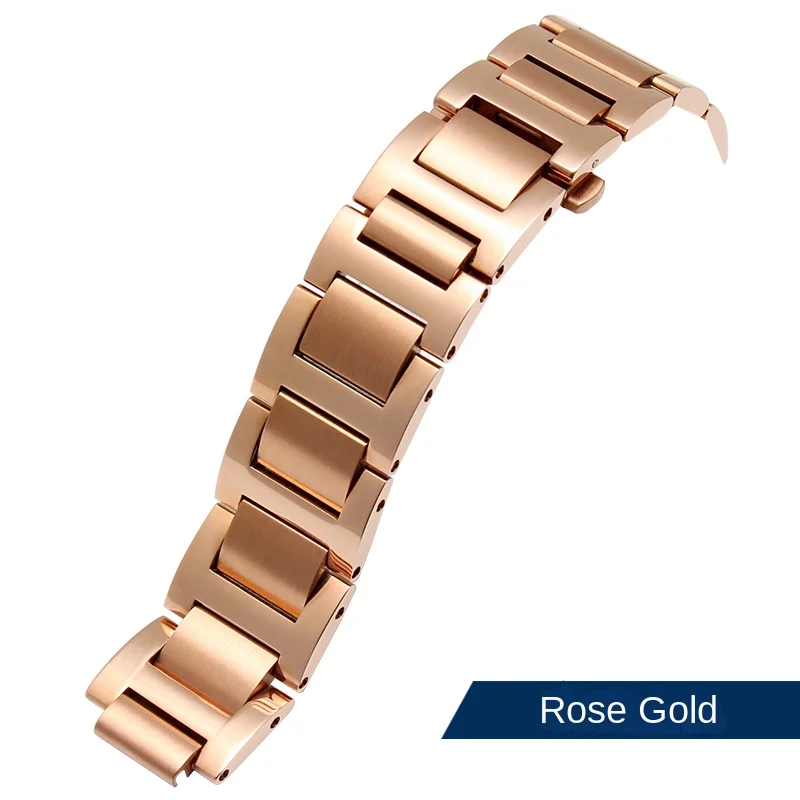 Ремешок стальной однотонный для наручных часов металлический браслет с выпуклым