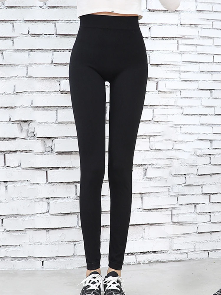 Сексуальные леггинсы для фитнеса спортивные однотонные черные сексуальные
