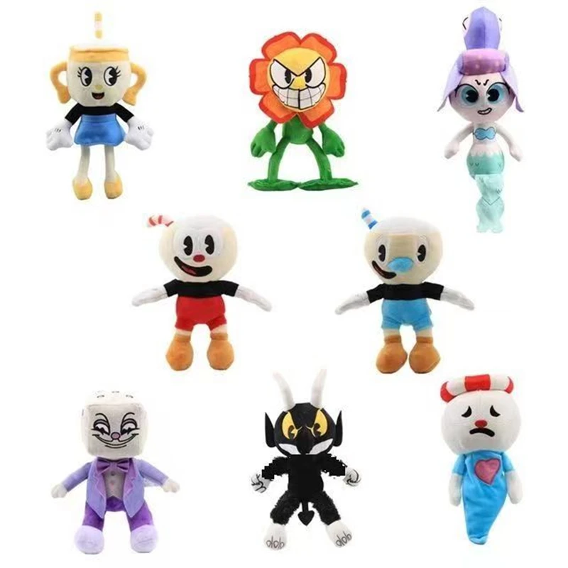 

25-30cm Game Cuphead Chalice Plush Toy Mugman Plush Toys Cute Cartoon Doll For Kid Children Christmas Gifts