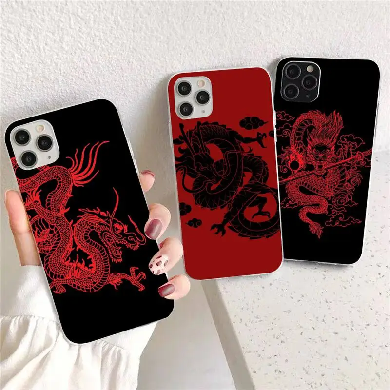 

Fashion Dragon Animal Pattern Phone Case for iPhone 11 12 13 Mini Pro Max 8 7 6 6S Plus X 5 SE 2020 XR XS Case shell
