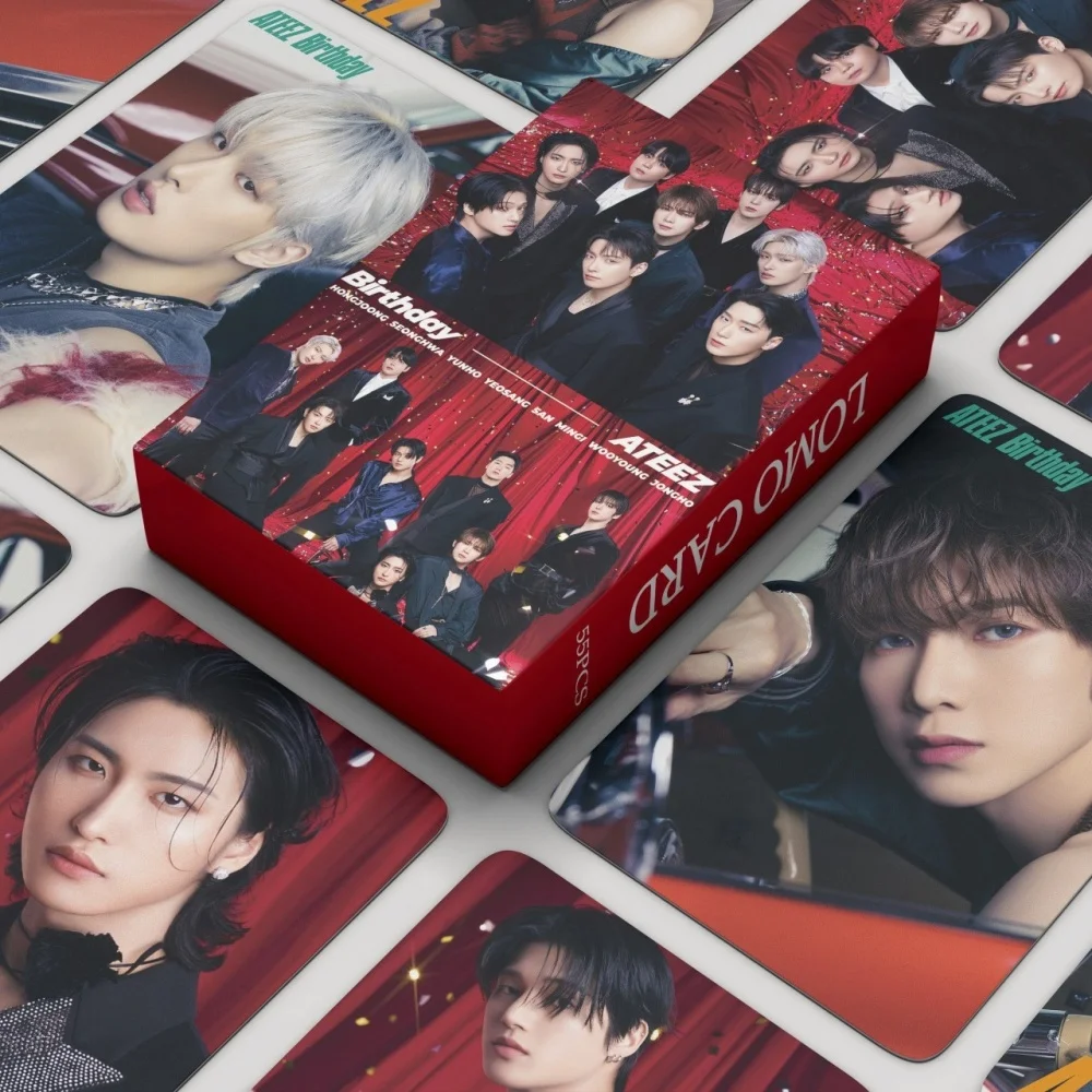 55 шт. ATEEZ фотокарточка японские альбомы День Рождения LIMITLESS ломо-карта Hongjoong Yunho
