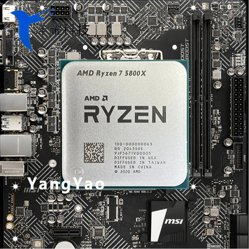 AMD Ryzen 7 5800X Новый R7 5800X 3,8 ГГц 8-ядерный 16-поточный ЦПУ процессор 7 нм L3 = 32M 100-000000063 разъем AM4