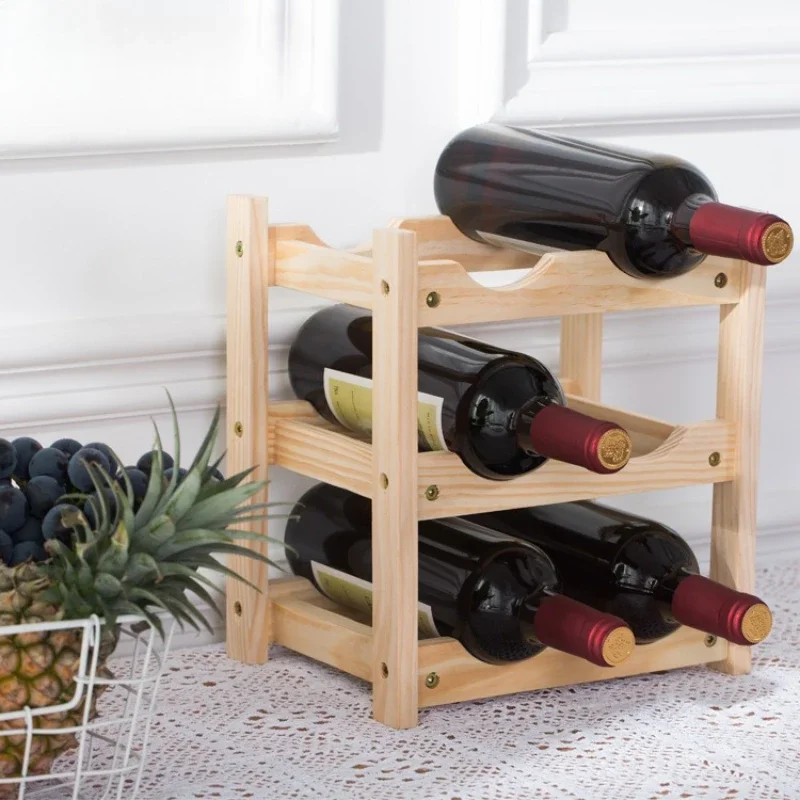 Держатель для бутылок хранения вина из цельного дерева подставка сетка шкаф