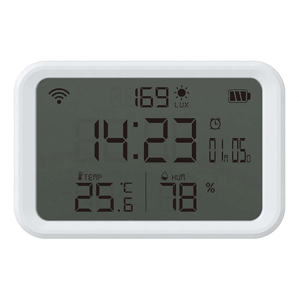 

Tuya WIFI Temperature And Humidity Sensor Support Alexa Google Voice Smart Home Indoor Thermometer LCD Display Alarm Clock