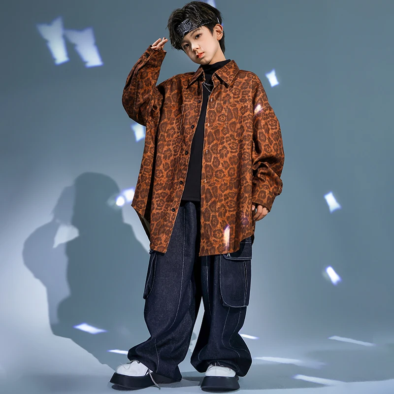 Одежда в стиле хип-хоп для мальчиков рубашка с принтом оверсайз тренировочные