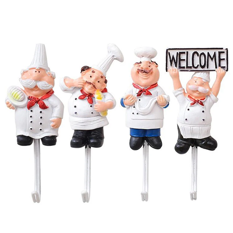 

Кухонная креативная мультяшная стойка для хранения шеф-повара, крючок, липкая настенная вешалка, подвесные крючки для посуды, бытовой Органайзер