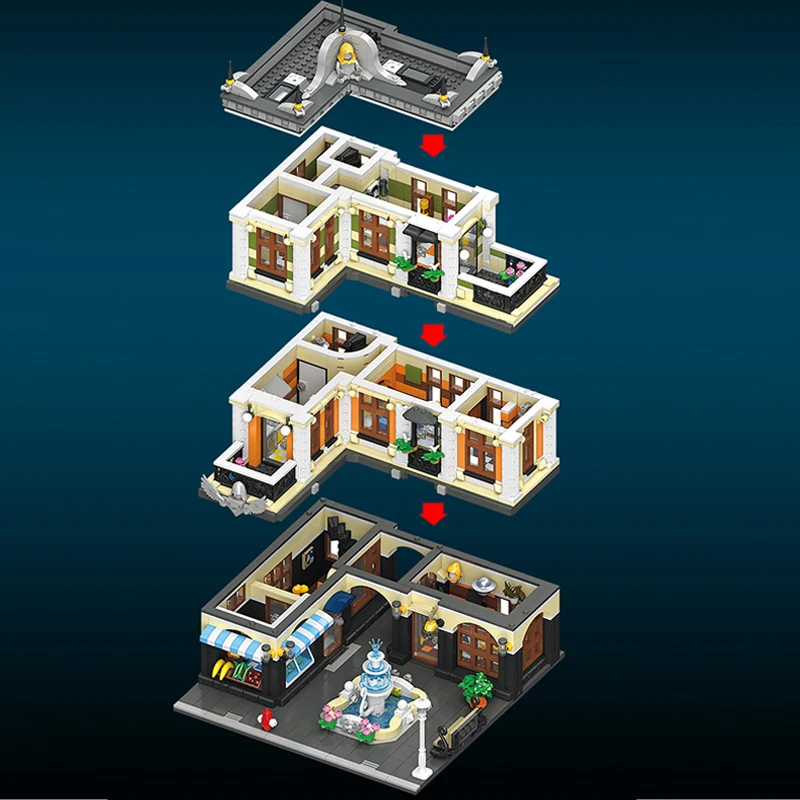 89113 г. эксперт городской центр уличный вид MOC фонтан торговая площадь 3420 деталей