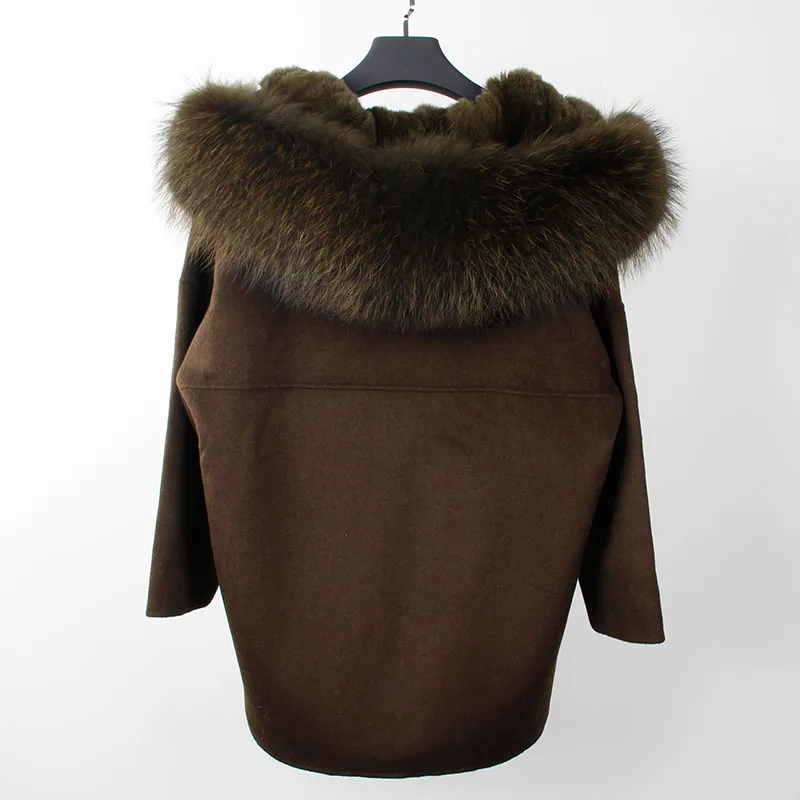 

Новинка 2022, Зимняя парка, шерстяное кашемировое пальто, женское стандартное пальто с капюшоном, высокого качества