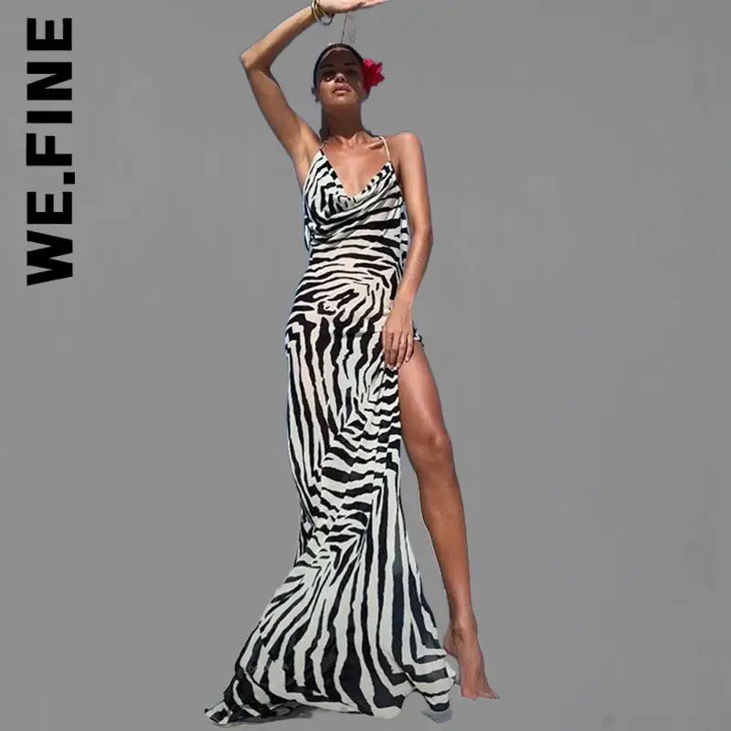 

Новые платья для клувечерние с открытой спиной We.Fine Zebra, повседневные женские платья, элегантная дешевая уличная одежда, праздничная одежда ...