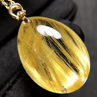 natural gold rutilated quartz pendant necklace 27199 7mm gold rutilated quartz jewelry women men brazil aaaaaaa