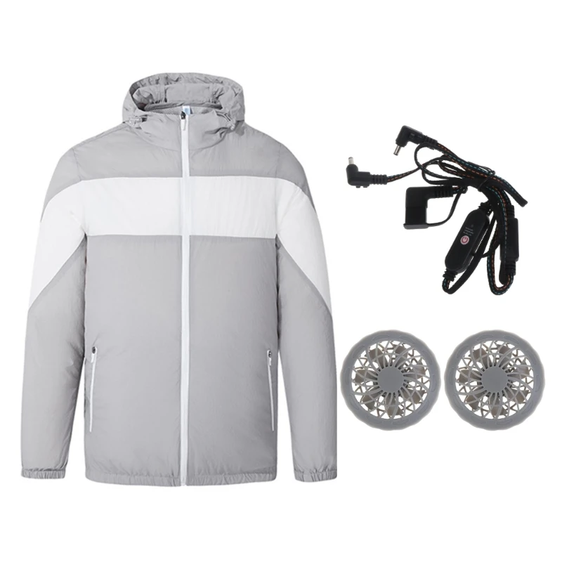 

Cooling for Jacket Air Conditioned Clothes 2 Fans for Men Women for Sun for Protection Clothing Power Bank Operated for
