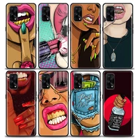 phone case for realme 5 6 7 7i 8 8i 9i 9 xt gt gt2 c17 pro 5g se master neo2 case cover coque funda capa art for african girls