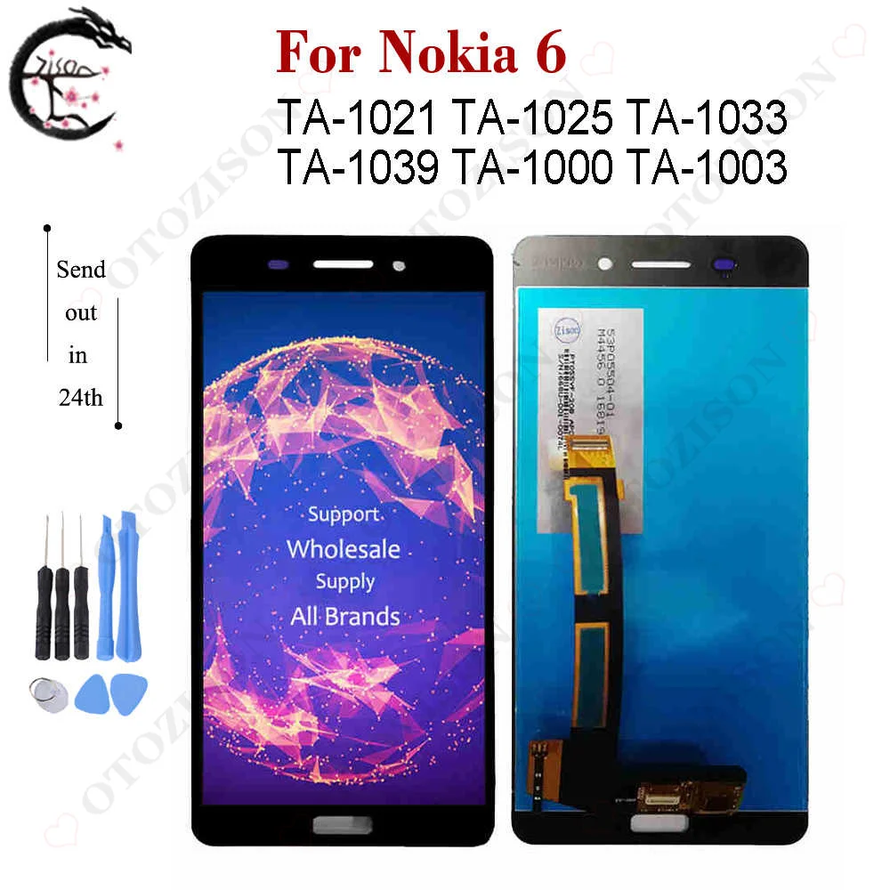 ЖК-экран для Nokia 6 TA-1021 TA-1025 TA-1033 TA-1039 TA-1000 TA-1003 сенсорный дигитайзер в сборе Nokia6 N6