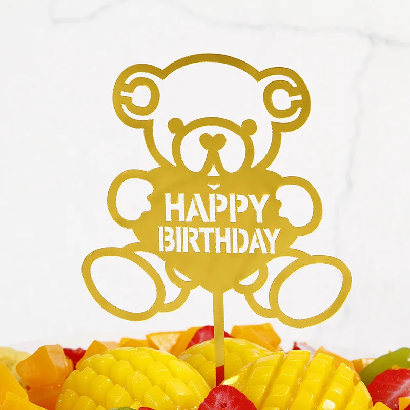 10 шт. зеркальные золотые акриловые топперы для торта |