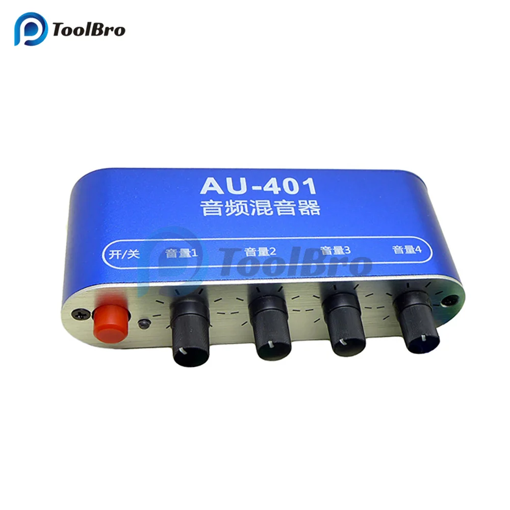 AU-401 DC 5 В-12 В стерео аудиомикшер 4 входа 1 выход плата индивидуального управления
