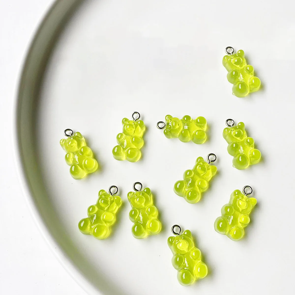 10pcs Acrylic Candy Color Gummy Bear Charms for Jewelry Making DIY Pendant Cute Earrings Bracelet Necklace Creative  Accessories