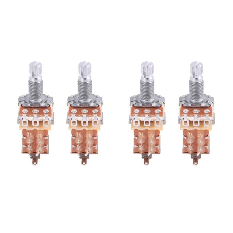 

A500K Push Pull Split Knurled 18MM Long Shaft Audio Taper Guitar Switch Control Pot For Guitar Bass Parts(Pack Of 4)