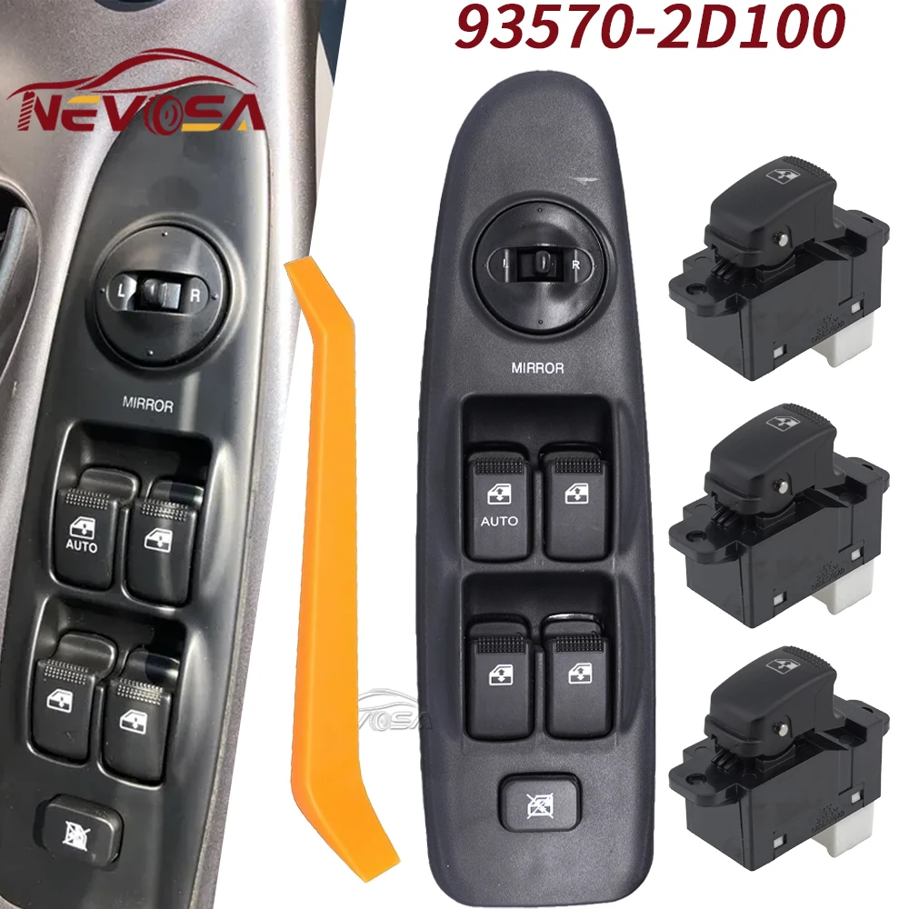 

Задняя кнопка переключателя управления стеклоподъемником для Hyundai Elantra XD 2001 2002 2003 2004 2005 2006, передняя левая 93570-2D000 93580-2D300