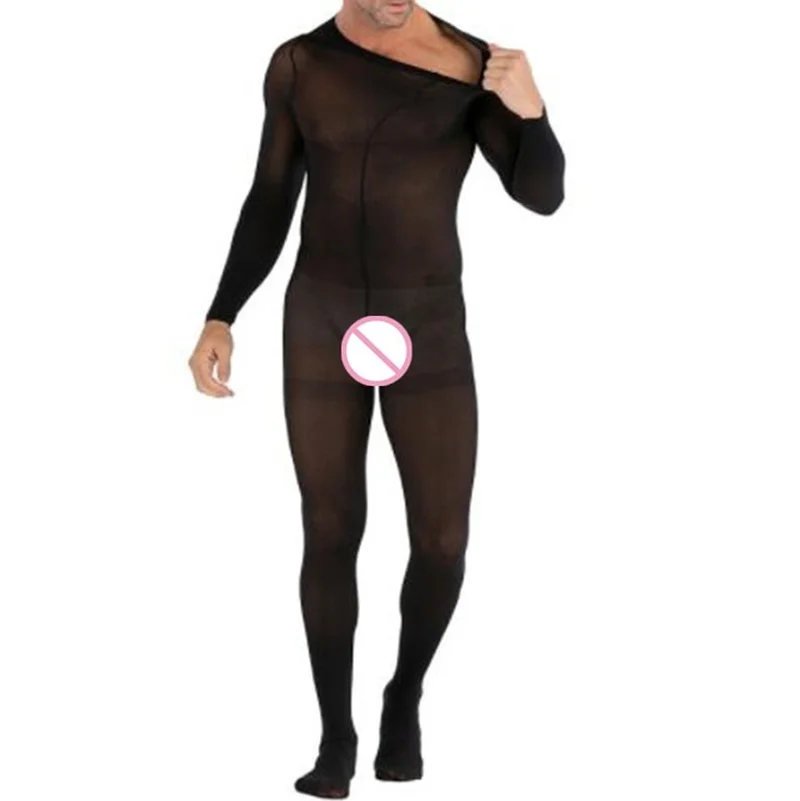 Мужское боди с длинным рукавом сексуальное нижнее белье вырезами мужские