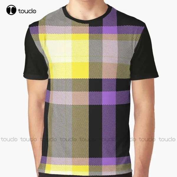

Nonbinary Pride Tartan Plaid Pattern Graphic T-Shirt Custom Aldult Teen Unisex Digital Printing Tee Shirts Christmas Gift Xs-5Xl