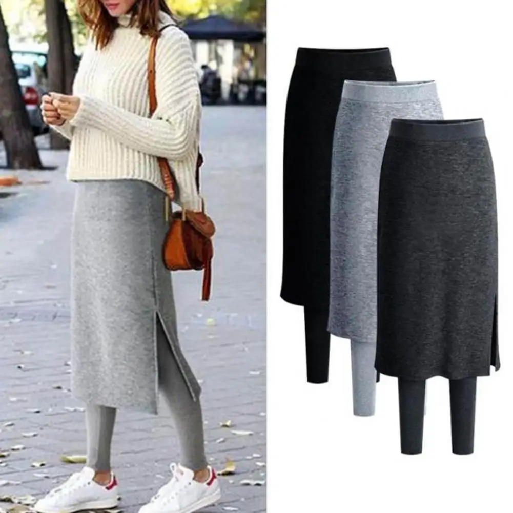 

Trendy Autumn Culottes Fake Two Piece Leg Warmers Winter Skirt Tights Winter Skirt Tights