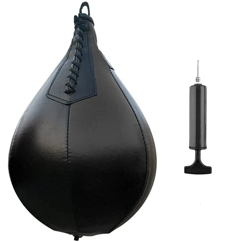

Boxing Speed Bag Swivel Set With Black Leather Punching Ball & Pump-Speed Ball Boxing Punching Bag