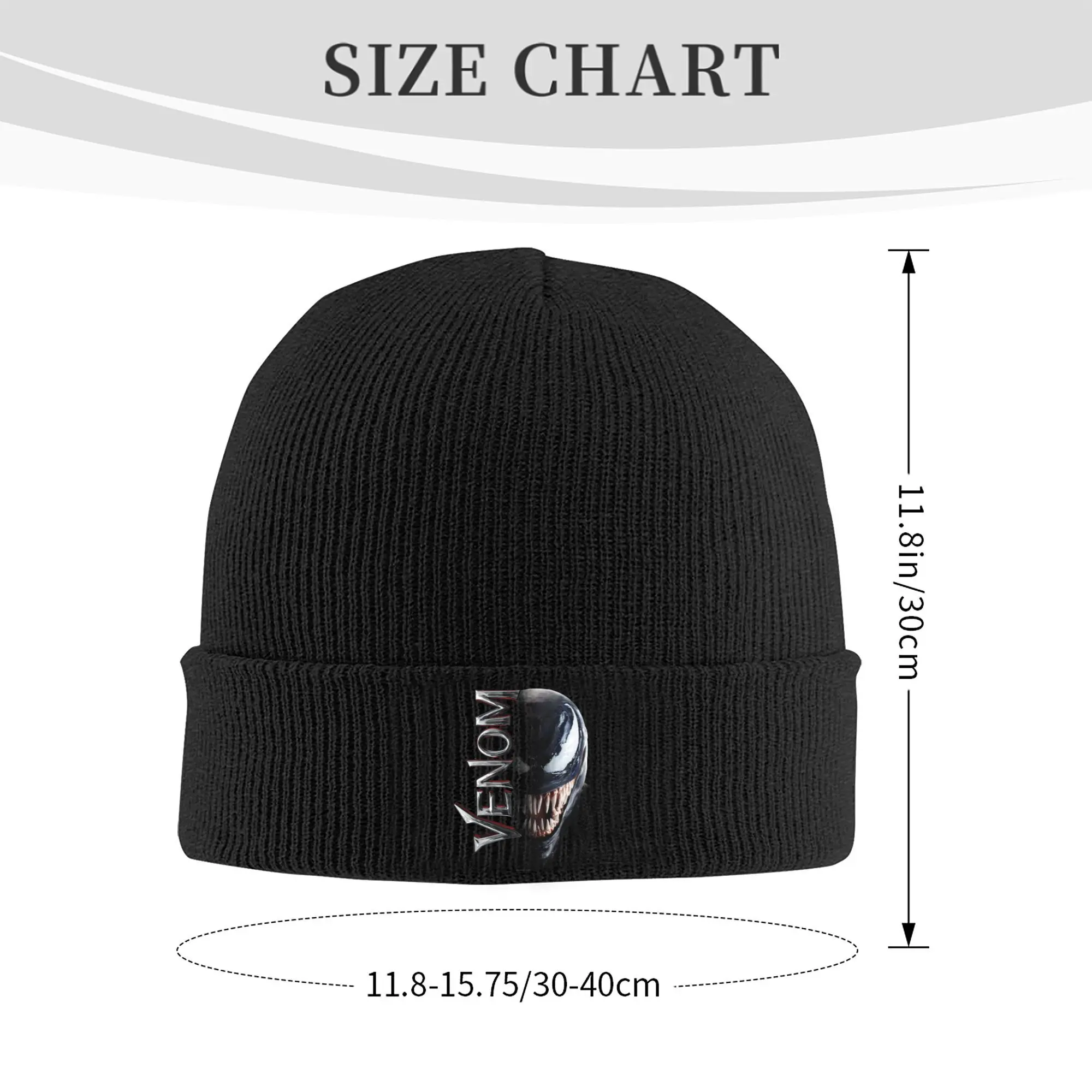 Custom Venom Face Bonnet Hats Fashion Knitted Hat For Women Men Warm Winter Skullies Beanies Caps
