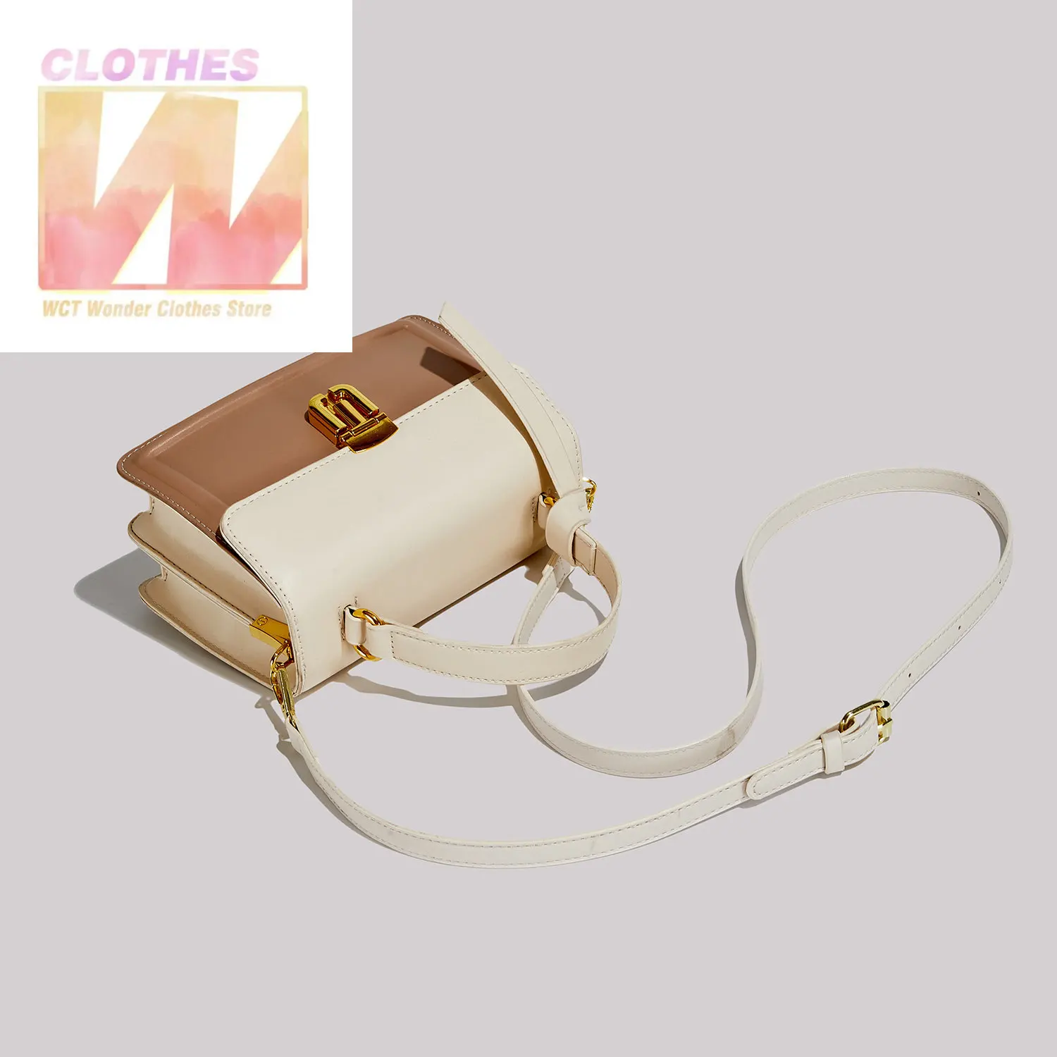2023 New Trend High Quality PU Leather Contrast Color Shoulder Bags for Women Solid Crossbody Handbag Totes Handle Korean Style