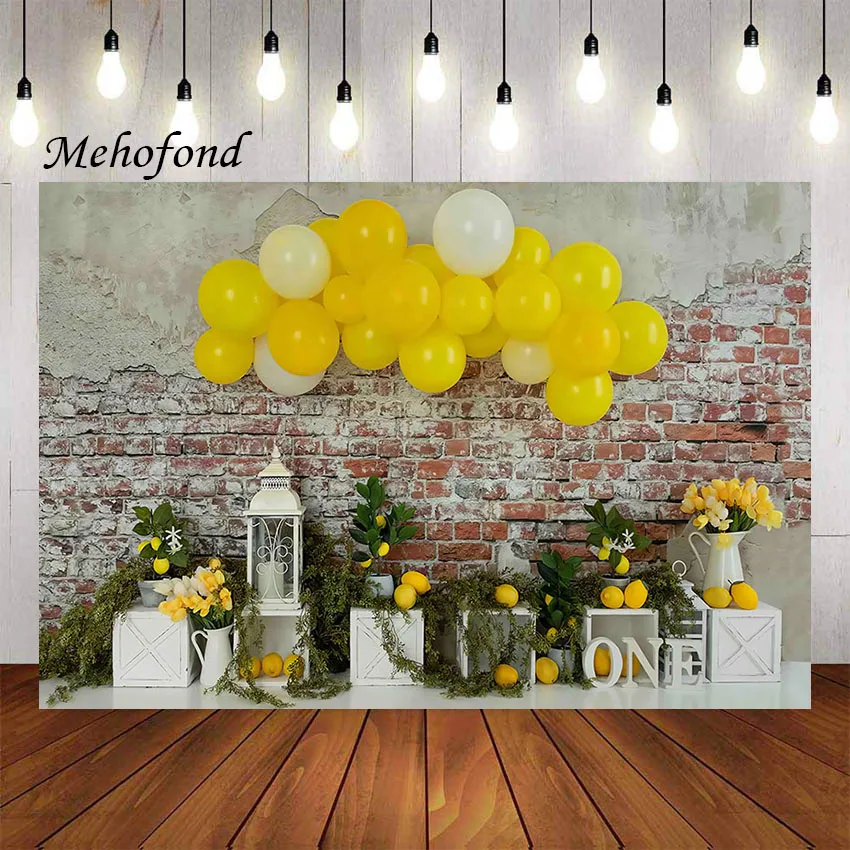 

Фон для фотосъемки Mehofond летний лимонный магазин фрукты кирпичная стена дети первый день Рождения Вечеринка портрет Фотостудия