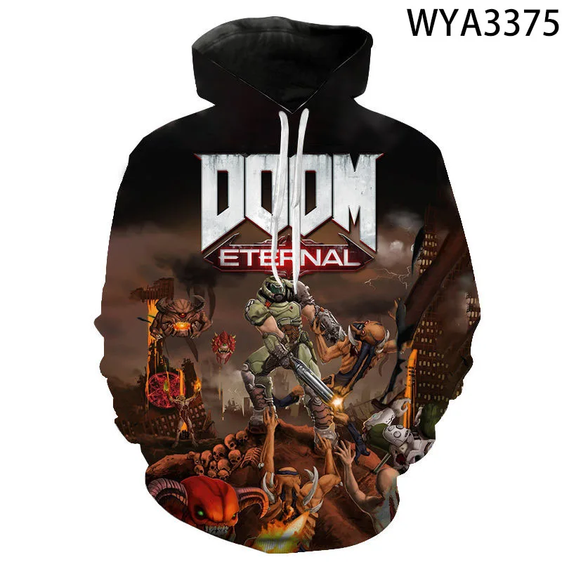 

2023 Games Doom Eternal 3D Printed Hoodies Spring And Fall Men Women Children Cool Pullover Streetwear Boy Girl Kids Sweatshirts
