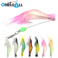 onetoall 20 pcs 8cm 5 6g silicone prawn shrimp soft lure artificial bait rig with hook jigging wobbler carp bass fishing tackle