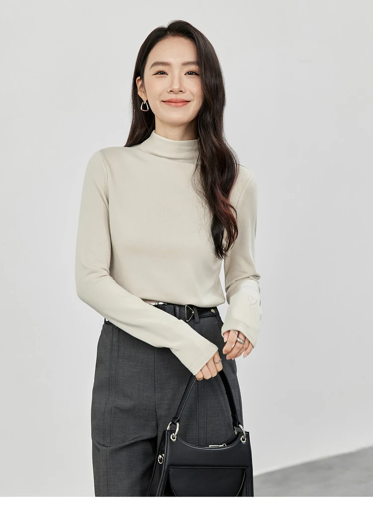 SENTUBILA зимние хлопковые водолазки вязаные пуловеры повседневные прямые топы с