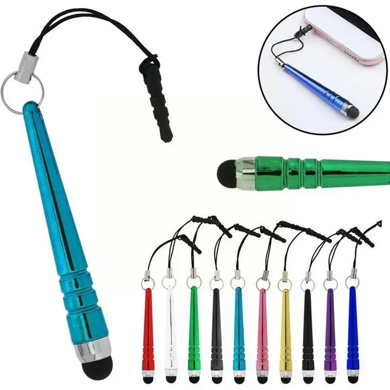 

New 5pcs Retractable Three-layer For Rhinestone Capacitive Screen Dustproof Plug Stylus Strap For Ipad Smart Phones W6X9