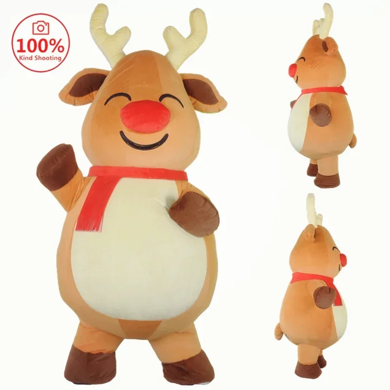 Надувной костюм Санта-Клауса оленя и снеговика рождественское шоу ролевая игра