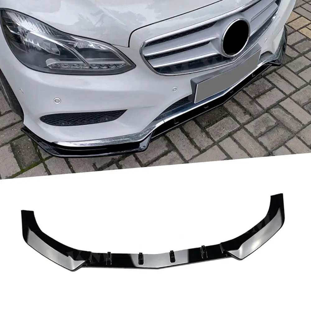 

ABS Carbon Look Front Lip Spoiler 3Pcs/set for Mercedes Benz W212 E250 E350 E400 E550 Sport 2013-2015 Gloss Black