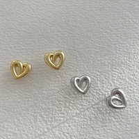 minimalist hollow love heart stud earring for women couple vintage charming piercing earrings prevent allergy party jewelry gift