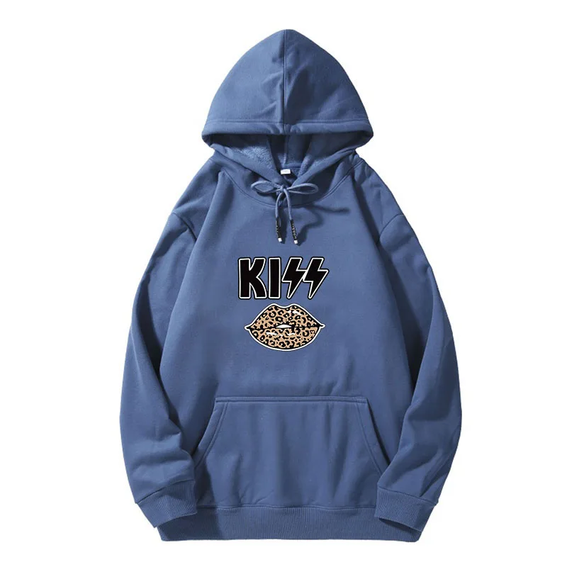 

Autumn and winter fashion hoodie kiss glitter lips cotton street retro hoodie