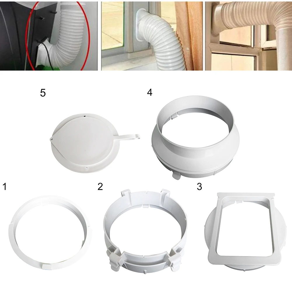 

1pc Exhaust Duct Hose Interface Portable Air Conditioner Casement 15cm Square PP Body Pipe Connector Conditioner Parts