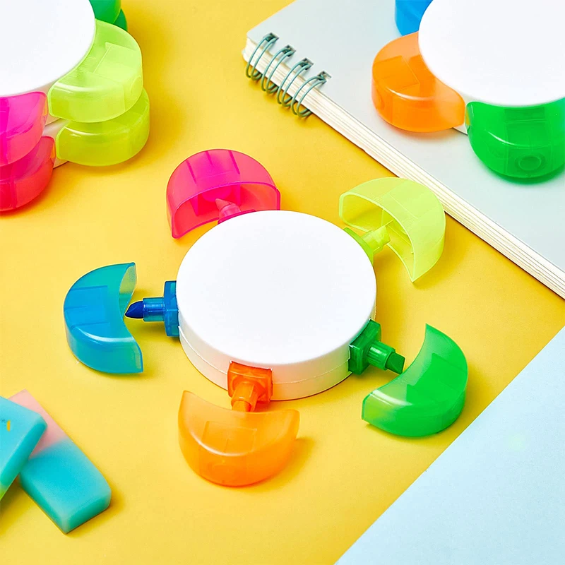 

5 шт. текстовые маркеры разных цветов в форме цветка акварельные маркеры 5 в 1 Флуоресцентные Ручки школьные офисные канцелярские принадлежности