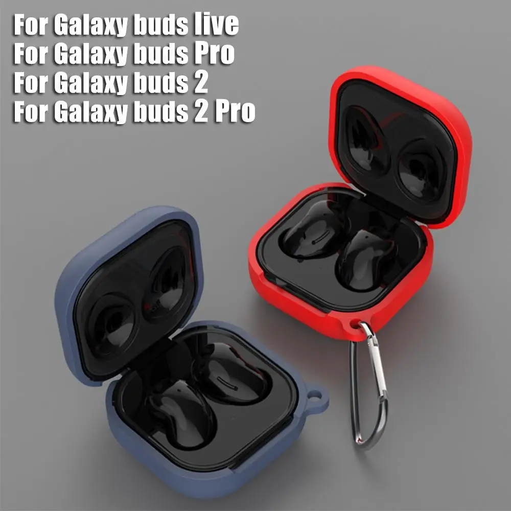 

For Galaxy Buds2 Pro Cover Silicone Earbud Case For Samsung Galaxy Buds 2 Live Buds2 Pro Sleeve Shockproof Soft Case With Hook