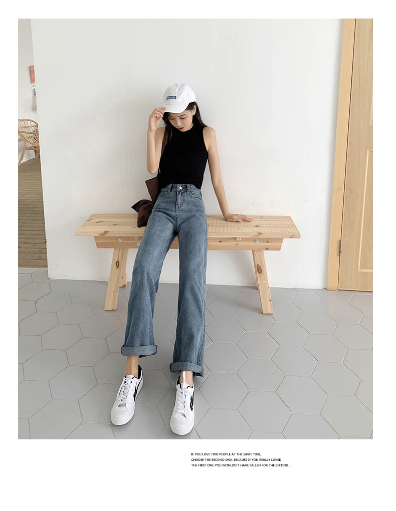 

N5735 New style pants wide-leg jeans women's tall wide-leg jeans