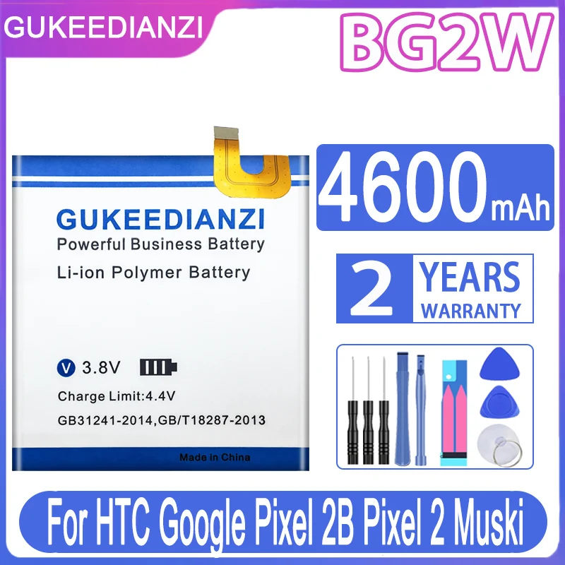 

GUKEEDIANZI 4600mAh BG2W Mobile Phone Replacement Battery For HTC Google Pixel 2B Pixel 2 Pixel2 Muski Batteries WIth Tool Kits