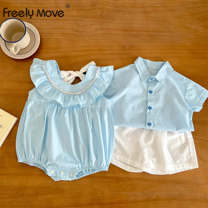 

Комбинезон для младенцев, однотонный, летний