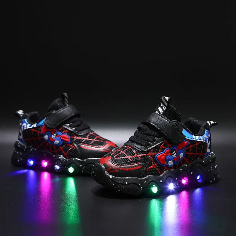 Cartoon Lovely Disney Children Casual Shoes LED Lighting Toddlers Infant Tennis Glowing Kids Shoes Cute Boys Sneakers enlarge
