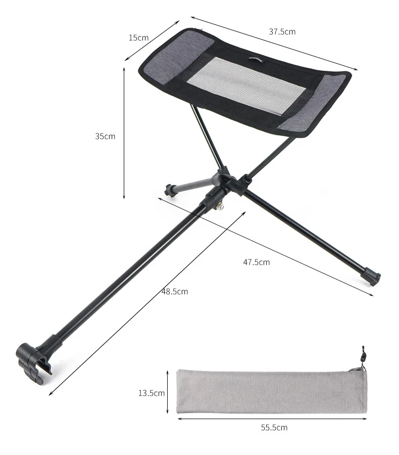 Aluminum Outdoor Chair Moon Chair Retractable Foot Pad Portable Folding Pocket Chair Backpack Beach Fishing Camping Footrest