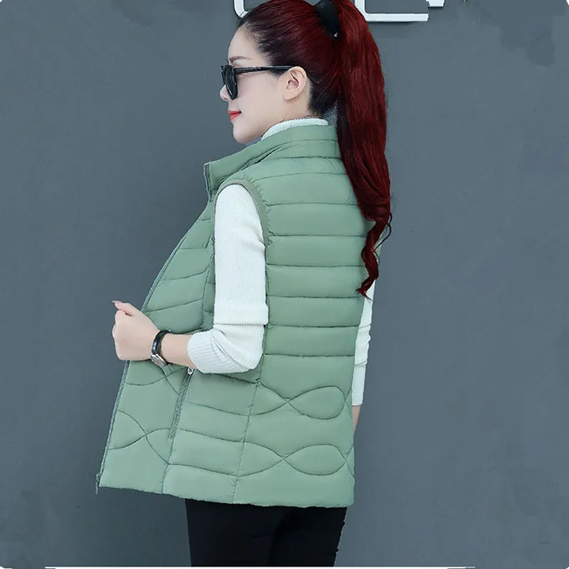 Elegant Student Short Cotton Coat Down Jacket Parkas NEW Casual Autumn Winter Vest Woman Loose Warm Tops 4XL Plus Size Waistcoat