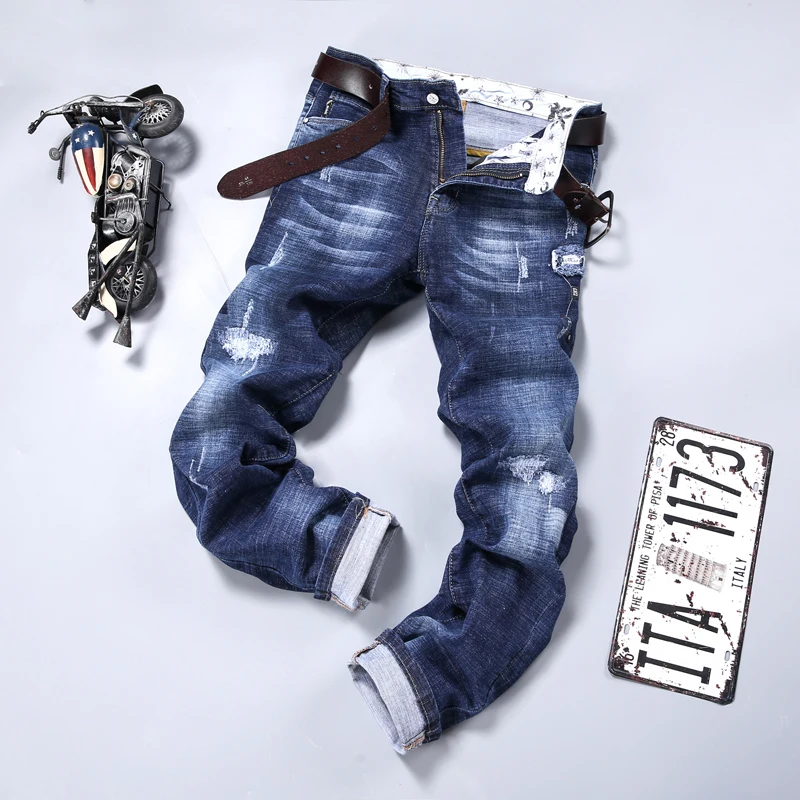 Джинсы мужские прямые повседневные брюки-бойфренды из денима - Цена: 1625.57