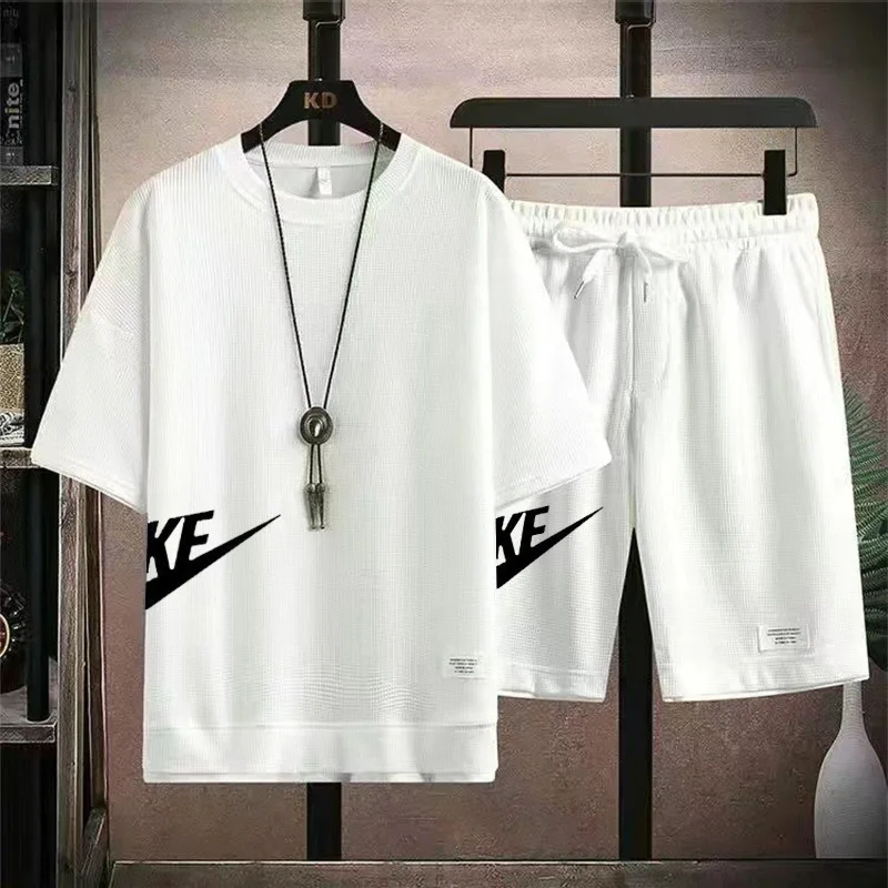 2023 Men's Two-piece Sportswear Short-sleeved Casual T-shirt and Pants Summer Sports Fitness Jogging Breathable Men's Suit