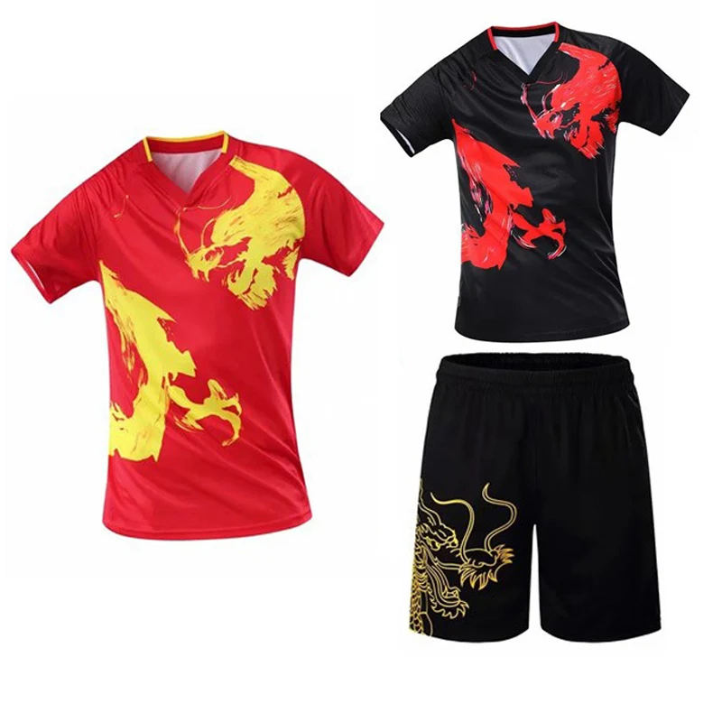 

Men Women Child Latest China Dragon Table Tennis Clothes Table Tennis Suit Jerseys China Ping Pong Suits Table Tennis T Shirts
